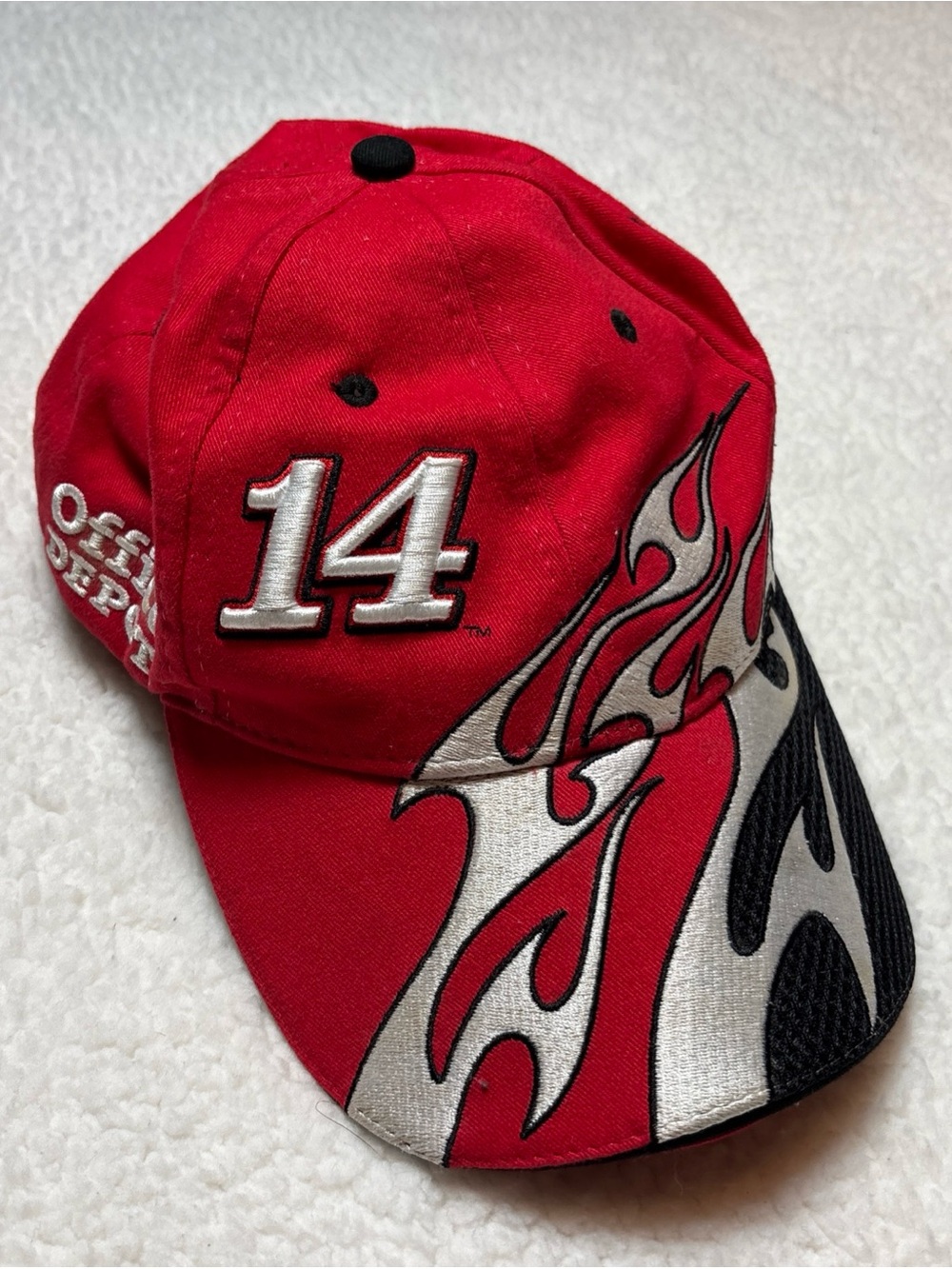 Vintage Nascar Tony Stewart Chase Authentics Strap Back Hat Cap Red Flames #14
